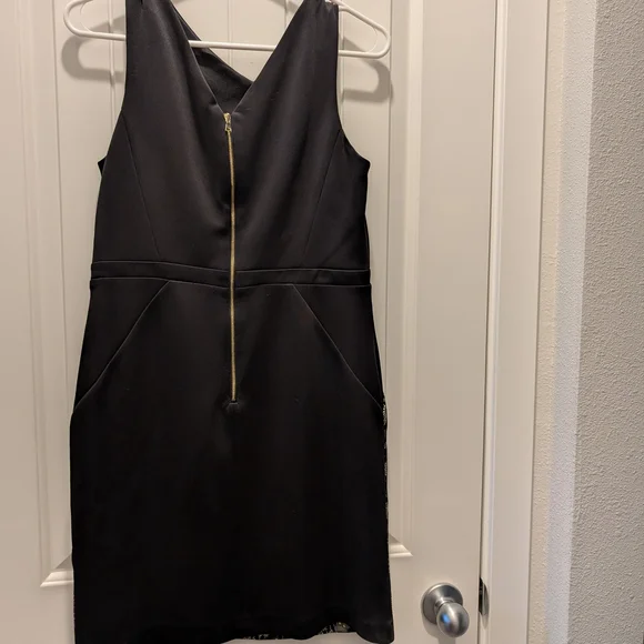 Elegant Black and Cream Lace Dress - Picture 3 of 4